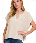 Beige knit top