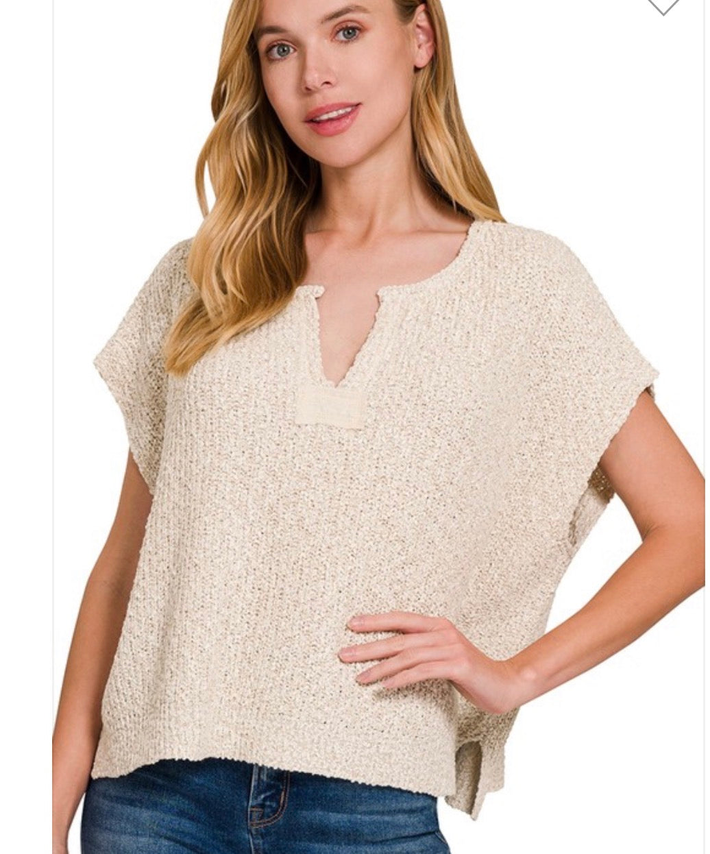 Beige knit top