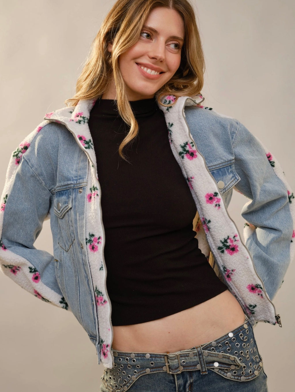 Roadside Roses Denim Jacket