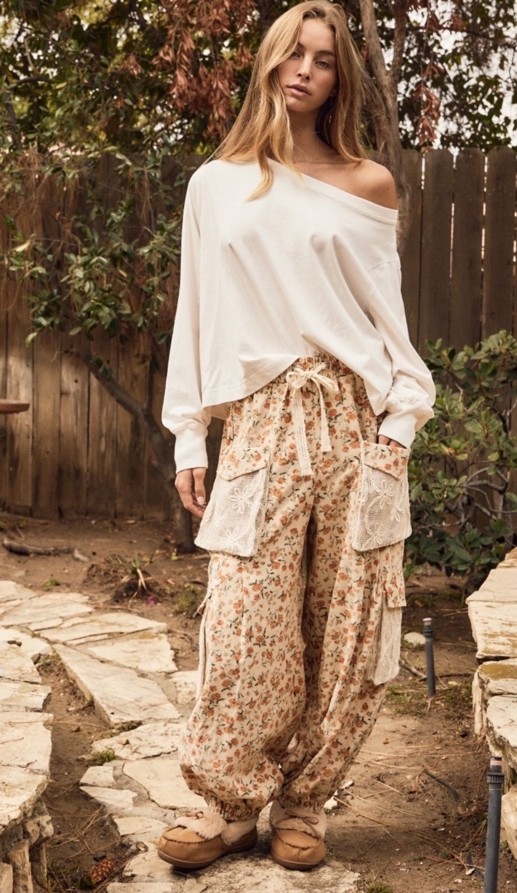 Cottage Rose Cargo Pants