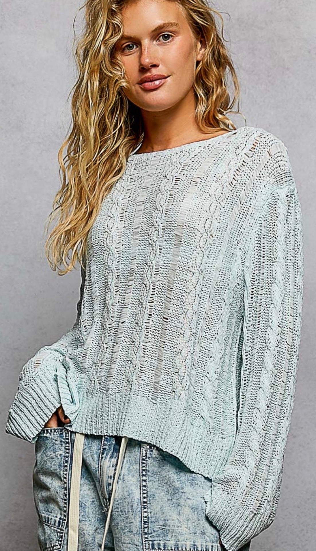 Blue Knit Top