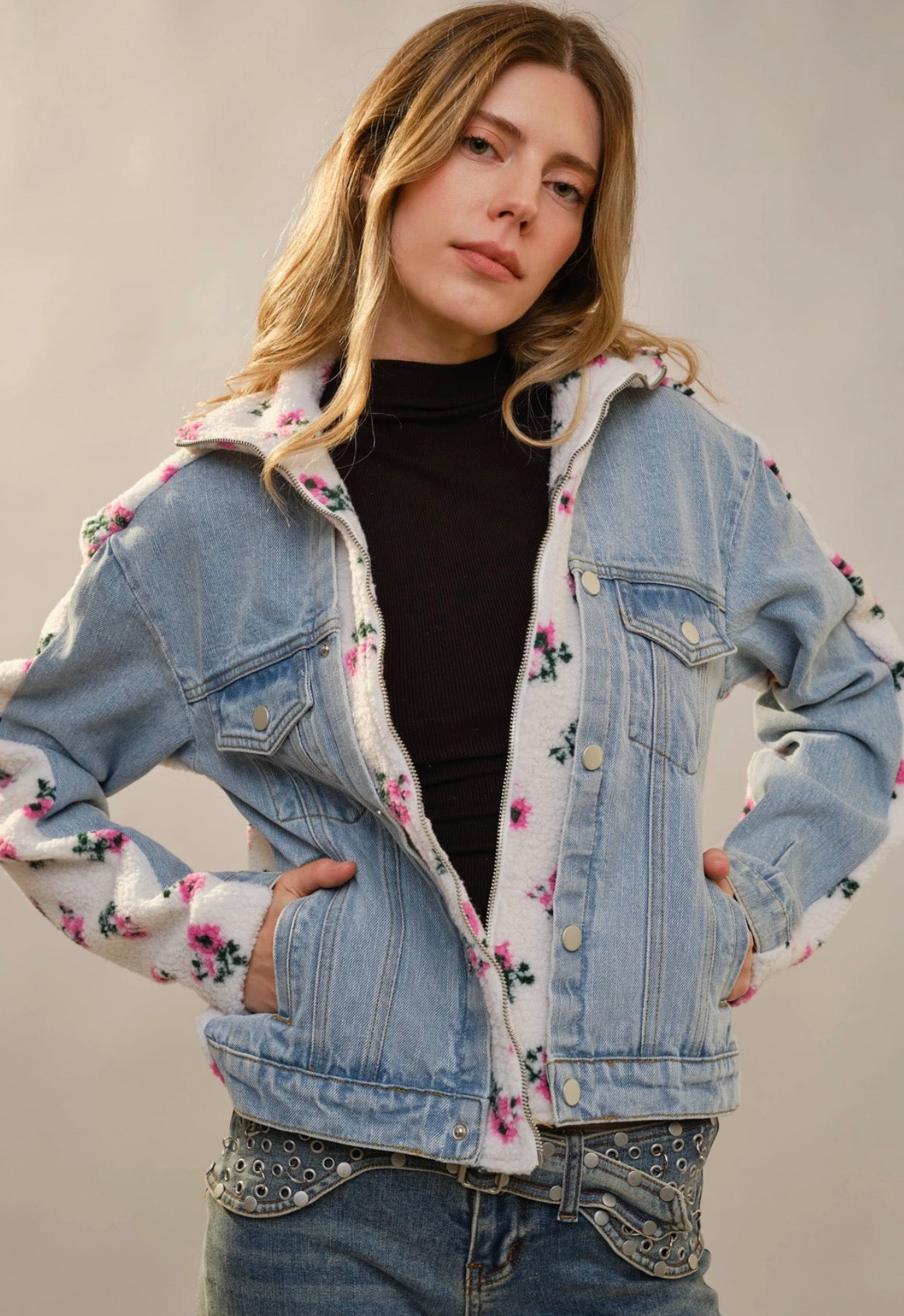 Roadside Roses Denim Jacket