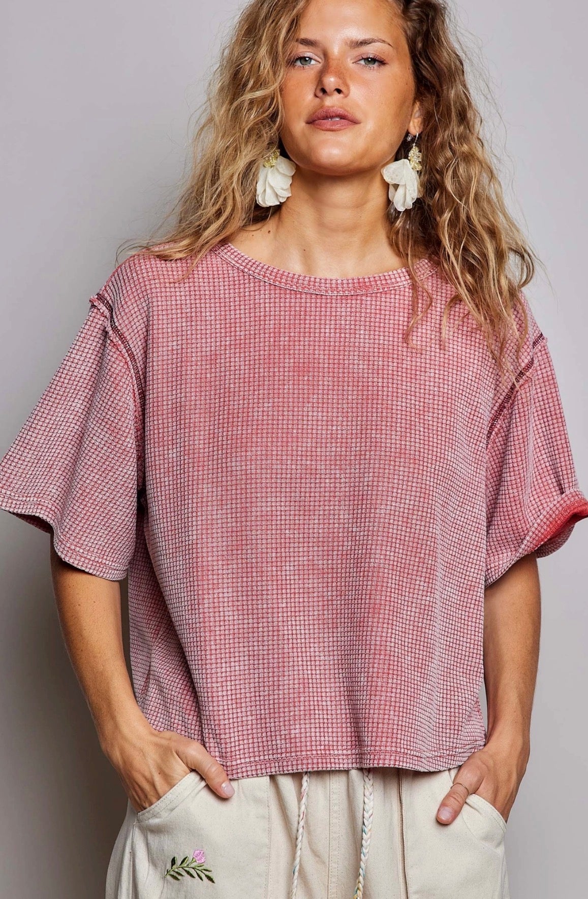 Rosy Days Waffle Tee